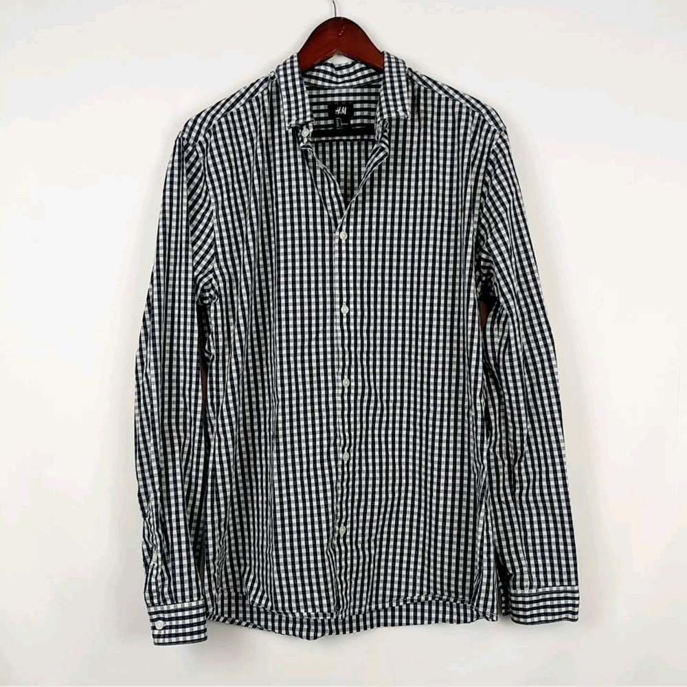 H&m BLACK & WHITE GINGHAM SZ L